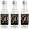 Big Dot of Happiness Adult 90th Birthday - Gold - Mini Wine & Champagne Bottle Label Stickers - Birthday Party Favor Gift for Women & Men - Set of 16